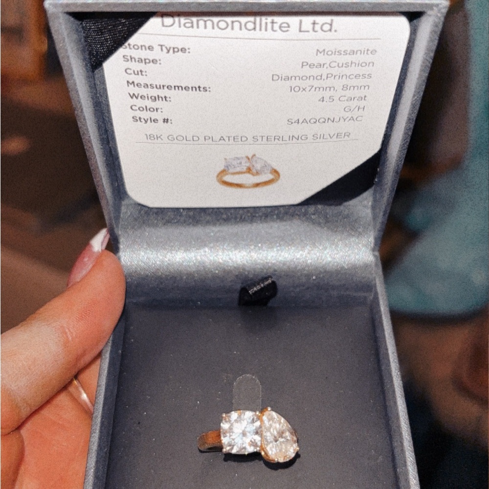 Gold and Silver Moissanite Ring